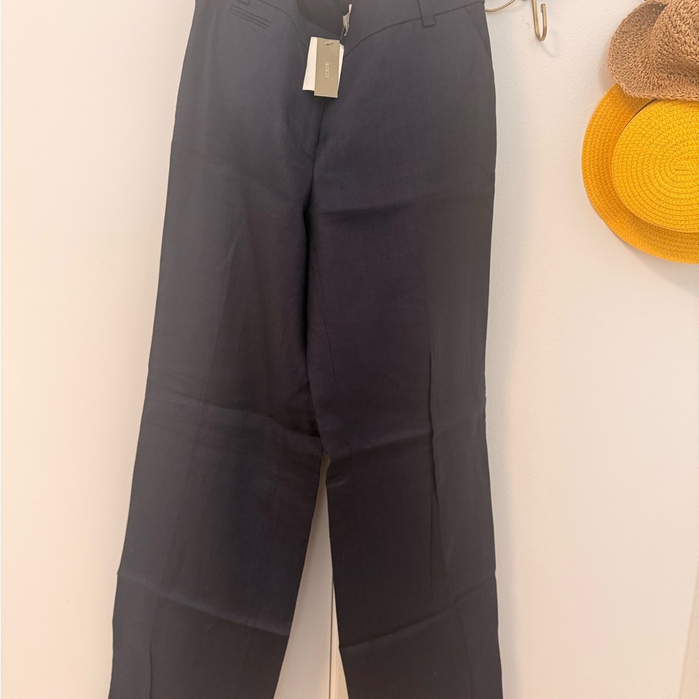 NWT J.Crew Women’s Linen Navy Cafe Trouser Pants